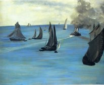 пароход оставляя Булонь 1864