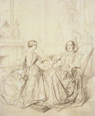 Графиня Charles D Agoult и ее дочь Клэр D Agoult 1849