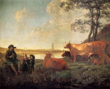 Landscape dengan Gembala dan Flock, dekat Rhenen