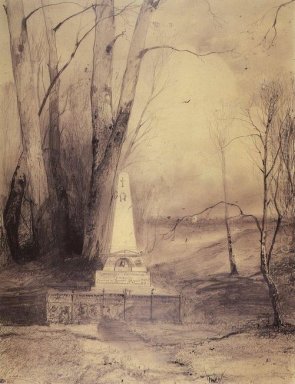 Tomba di Alexander Pushkin nel monastero Svyatogorsky 1873