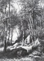 Aan de rand van een Berk Grove Valaam 1860
