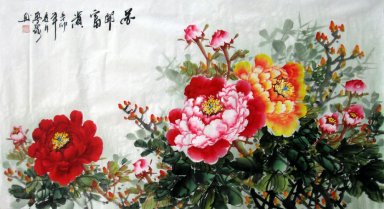 Pioen - Chinees schilderij