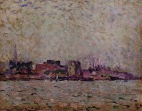 Pagi Kabut Over The Port Of Veer Holland 1906