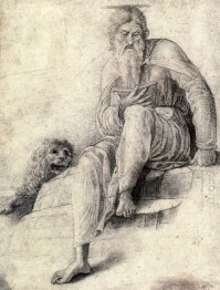 Saint Jerome läsning med Lion