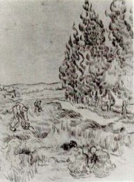 Cemara Dengan Empat Orang Bekerja Di Bidang 1890