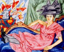 Lady in pink (Artist's sister Anna Rozanova)