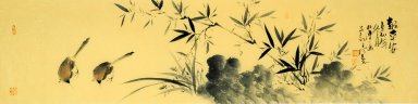 Bamboo & Birds - Pittura cinese