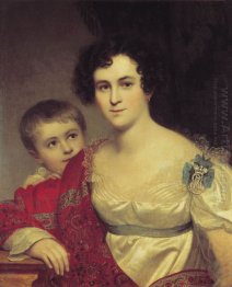 Retrato de um I Molchanova Com Filha 1814