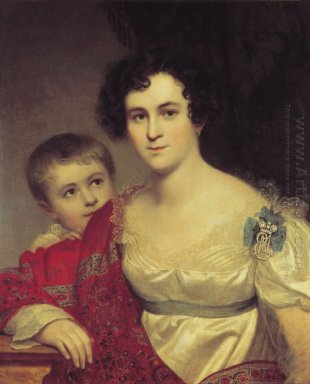 Portrait d\'un I Molchanova avec le descendant 1814