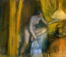 bedtime woman extinguishing her lamp