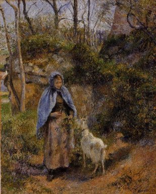 Mujer campesina con una cabra 1881