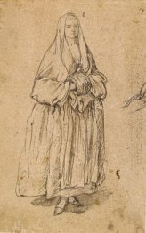 Berdiri Perempuan Holding A Muff Menghadapi Kanan 1760