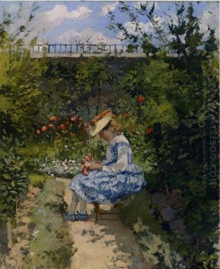 jeanne dans le jardin de Pontoise