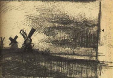 Mühlen in der Umgebung von Dordrecht 1877