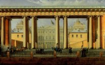 Utsikt över Anichkov Palace från floden Fontanka