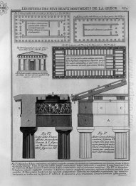 Altitude du plan et les détails des temples doriques en Grèce de