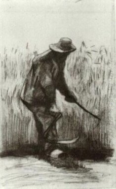 Camponês com a foice visto de costas 1885 1