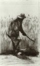 Peasant med skäran Sett från baksidan 1885 1