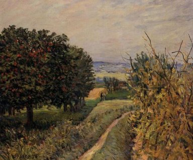 among the vines near louveciennes 1874