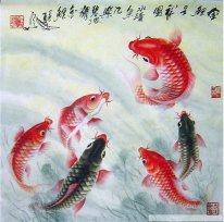 Peixes - pintura chinesa