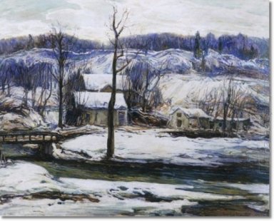 Mühle in der Winter-