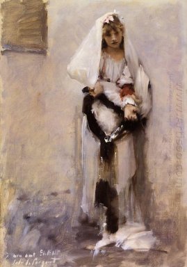 Un parigino Beggar ragazza 1880