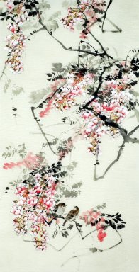 Pájaros y flores - Pintura china