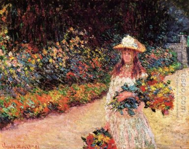 Jeune fille dans le jardin de Giverny