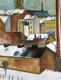 kyrkan St Mary i Bonn i snö 1911