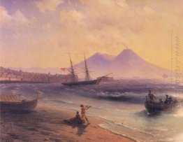 Voltando pescadores perto de Nápoles 1874