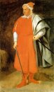 Retrato do palhaço Redbeard Cristobal De Castaneda 1640