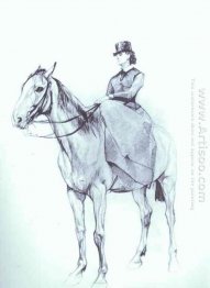Maria Mamontova rider på en häst 1884