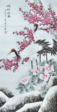 Crane & Plum - Peinture chinoise