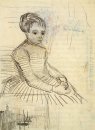 Studie für Frau sitzt mit einem Cradle 1887