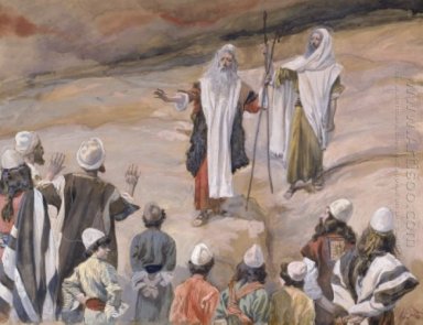 Moisés prohibe a la gente a seguirlo