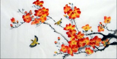 Pintura china - Birds-Flor