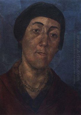 Retrato da esposa MF Petrova Vodkina artista S 1922