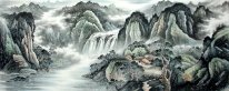 Montanha e cachoeira - Pintura Chinesa