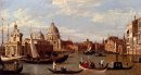 view of the grand canal and santa maria della salute with boats