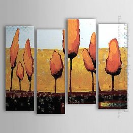 Pintados à mão pintura a óleo abstrata - conjunto de 4
