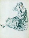 Flickan borstar håret 1917