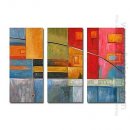 Hand-painted Abstract Oil Painting - Set of 3