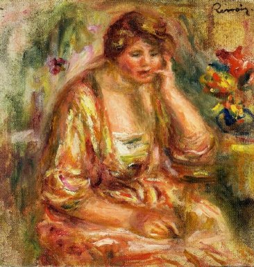 Andree in einem rosa Kleid 1917
