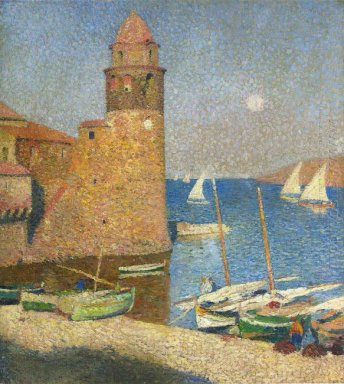 Menara Collioure Di Moonrise