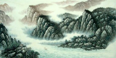 Bergen en water - Chinees schilderij