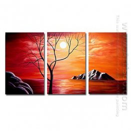 Pintados à mão pintura a óleo abstrata - conjunto de 3