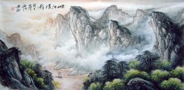 Pohon, Rumah - Lukisan Cina