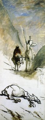 Don Quichot Sancho Pansa en De Dode muildieren 1867