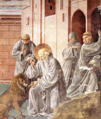 St Jerome drar en tagg från en Lion S Paw