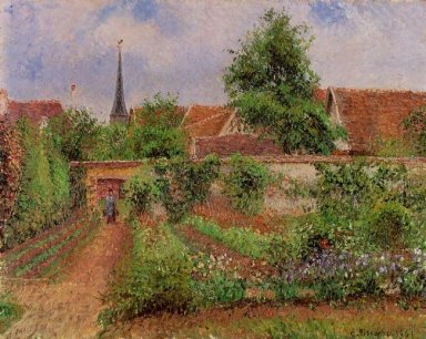 jardin potager à Eragny ciel couvert matin 1901